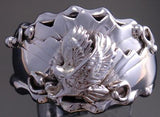 Size 11-3/4 All Silver Hunting Eagle Men's Ring by G. Francisco 8J10F