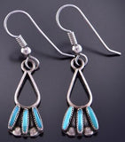 Vintage Silver & Turquoise Zuni Needle Point Earrings 2F15X