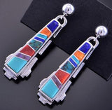 Multistone Inlay Earrings by Candace Skeets 2K21S