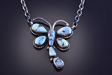 Silver & Golden Hills Turquoise Navajo Dragonfly Necklace by Tim Smith 2E18G