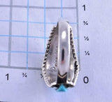 Size 11-1/4 Silver & Turquoise Zuni Inlay Men's Ring by Deirdre Luna Panteah 2A13D