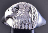 Size 15 Silver Navajo Handmade Eagle Strong Ring 2B18A