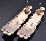 14k Gold & Lapis Multistone Navajo Inlay Earrings 8D21P