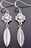 ZBM All Silver Flowers & Feathers Navajo Earrings by Erick Begay 8G30H