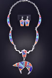 Inlay Necklace & Earrings with Bear Design Pendant by Pam Daniels 2K25E