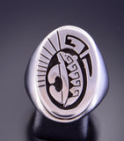 Size 9 Men's Ring by Calvin Peterson with Bear Design 2L16P