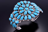 Silver & Petit Point Turquoise Navajo Cluster Bracelet by Jesse Williams 2L08P