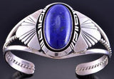 Silver & Lapis Navajo Handmade Bracelet by Robert Shakey 2E25S