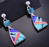 Multistone Inlay Dangle Earrings by Joan Charlie 2K21B