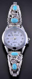 Silver & Turquoise Leaves & More Navajo Watch by Annie Spencer 1L12N