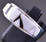 Size 9-1/2 Inlay White Buffalo Men's Ring 2K18K