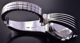 All Silver -River Flow- Navajo Handmade Women's Watch by James Bahe ZA22E