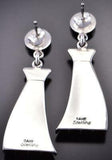 All Silver Water Flow Navajo Handmade Earrings by James Bahe 1C31U