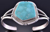 Silver & Kingman Turquoise Navajo Bracelet by Dave Skeets 2J12C