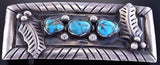 Vintage Silver & Turquoise Three Leaves Navajo Buckle by Ramon Platero 2C14B