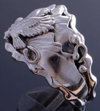 Size 11-3/4 All Silver Hunting Eagle Men's Ring by G. Francisco 8J10F