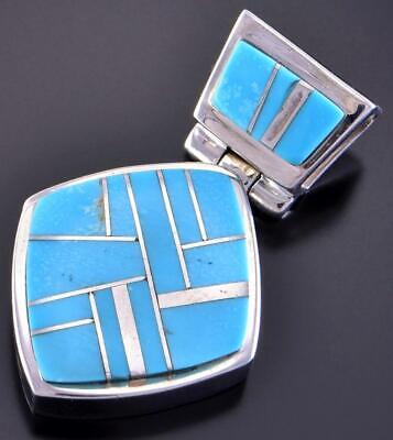 Silver & Turquoise Navajo Inlay Pendant by Pamela Daniels 2J12N