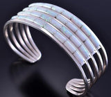 Silver & Opal Navajo Inlay Bracelet by Anson Wallace 2F15B