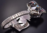 Silver & Turquoise Multistone Zuni Inlay T-Bird Men's Watch by Bobby Shack ZA22U