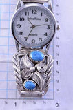 Silver & Denim Lapis Eagle Feathers Navajo Men's Watch by A 2F28W