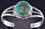 Silver & Sonoran Gold Turquoise Navajo Handmade Bracelet by Norvin Johnson 2J12B