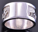 Size 7-1/4 Silver Christ's Resurrection Navajo Handmade Ring by Roger John 2F23J