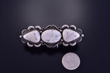 Adjustable Silver & White Buffalo Turquoise Horizontal Ring by Betta Lee 2A04F