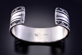 Silver Navajo Handmade Sacred Mountains Men's Bracelet by Elvira Bill 2L08C