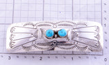 Turquoise and Silver Navajo Hair Barrette by Joanne Silver 2L16V