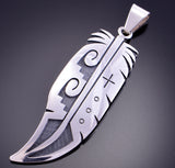 Sacred Eagle Feather Pendant by Timothy Mowa 2L16R