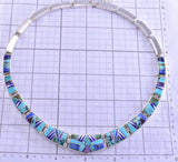 Inlay Collar Necklace with Earrings by Evangline David 2K25G