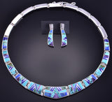 Inlay Collar Necklace with Earrings by Evangline David 2K25G