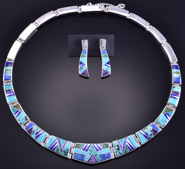 Inlay Collar Necklace with Earrings by Evangline David 2K25G