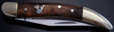 Wooden Brass Elk Head Pocket Knife-VN81Q