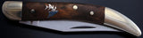 Wooden Brass ELK HEAD Pocket Knife - VN81L
