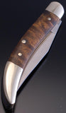 Wooden Brass Elk Head Pocket Knife-VN81Q