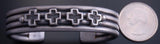 ZBM  Silver Matte Cross Bracelet by Erick Begay- UA72X