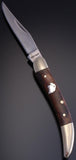 Wooden Brass Eagle Head Pocket Knife - VN81P