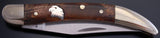 Wooden Brass Eagle Head Pocket Knife - VN81P