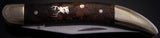 Wooden Brass Side Elk Head Pocket Knife-VN81Y
