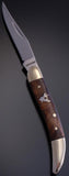 Wooden Brass Elk Head Pocket Knife-VN81Q