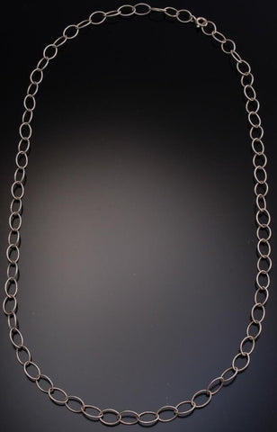 18" All Silver Loops Necklace- TO12M