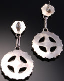 Silver Turquoise Zuni Petty Point Circle Earrings by Delores Peina - EF10G