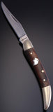 Wooden Brass Eagle Head Pocket Knife - VN81P