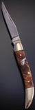 Wooden Brass Howling Wolf Pocket Knife- VN81J