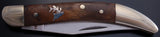 Wooden Brass ELK HEAD Pocket Knife - VN81L