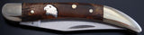 Wooden Brass Eagle Head Pocket Knife - VN81P