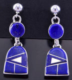 Lapis and Silver Inlay Earrings by Tully Gustine 2K21H