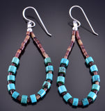 Navajo Turquosie Bead Loop Earrings by Corraine Smith 2E16D