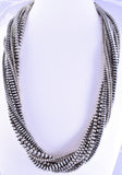 36" 10-Strand Silver Handmade Navajo Pearls Heaven Necklace by Jan Mariano 2A25A